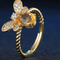 Honey Bee Citrine Ring Alloy