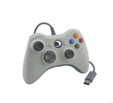 Red wired game controller for Xbox 360, featuring a standard button layout, dual joysticks, and a gray USB cable. - Image 5