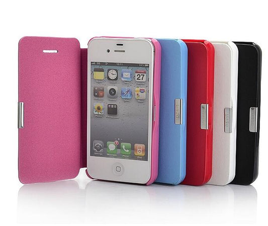 Funda de Cuero Premium para iPhone 5S/4S con Cierre Magnético