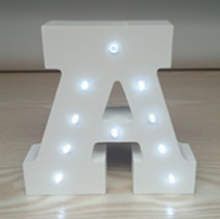 Letras LED de Luz Blanca 15cm en Madera - Decoración Luminosa Inglesa