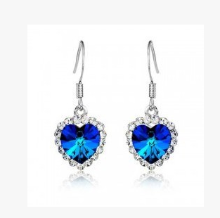 Aretes Cristal Corazón del Mar