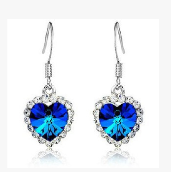 Aretes Cristal Corazón del Mar