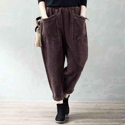 Pantalón Recto de Pana Cintura Alta para Mujer - Corte Holgado y Cómodo - Image 15