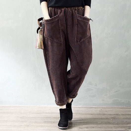 Pantalón Recto de Pana Cintura Alta para Mujer - Corte Holgado y Cómodo - Image 15