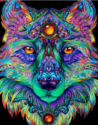 El Lobo Colorido - Diamond Painting