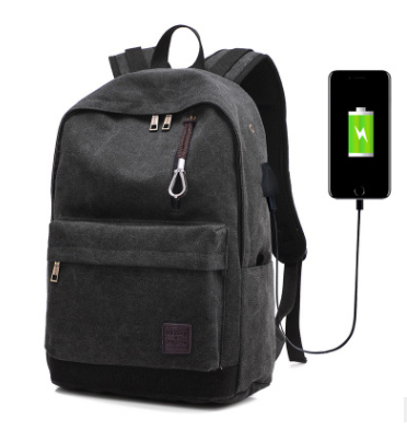 Mochila de Lona para Estudiantes con Carga USB y Entrada para Audífonos - Image 2