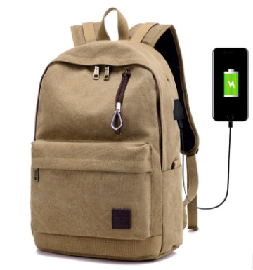 Mochila de Lona para Estudiantes con Carga USB y Entrada para Audífonos - Image 5