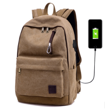 Mochila de Lona para Estudiantes con Carga USB y Entrada para Audífonos - Image 3