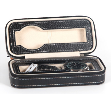 Estuche Portátil de Cuero para Reloj con Cierre de Cremallera - Image 2
