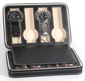 Estuche Portátil de Cuero para Reloj con Cierre de Cremallera - Image 4