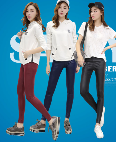 Leggings de Cuero Sintético Elástico