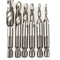 Juego de 6 Brocas Espiral HSS con Grifo Métrico M3-M10 1/4'' Hex