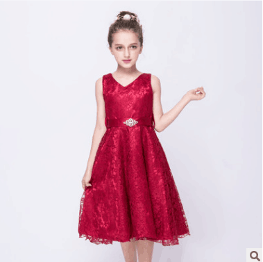 Vestido de Novia Infantil con Cinturón de Diamantes - Image 9