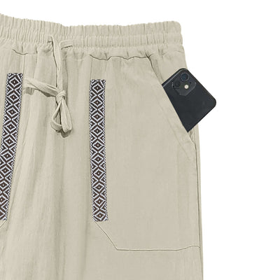 Pantalones de Lino Holgados Transpirables para Hombre - Image 29