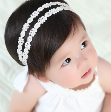 Diadema con Moño de Encaje para Niñas - Accesorio Floral Angel Neitiri