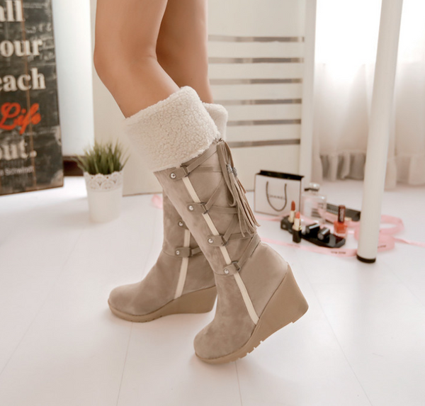 Botas de Invierno para Mujer con Tacón Cuña y Forro de Piel - Image 2