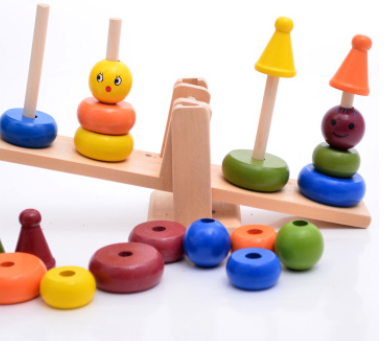 Juguete de Equilibrio Payaso de Madera con Anillos Puzzle para Niños - Image 2