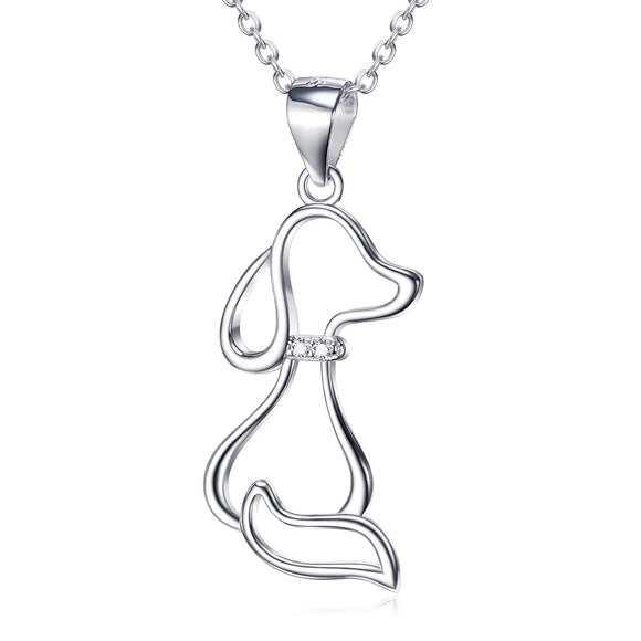 Collar de Plata 925 con Dije de Perro para Mujer