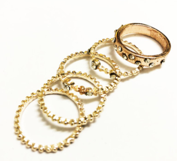 Set de 5 Anillos Apilables Estilo Bohemio en Tono Oro Rosa - Image 17