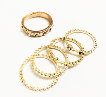 Set de 5 Anillos Apilables Estilo Bohemio en Tono Oro Rosa - Image 18