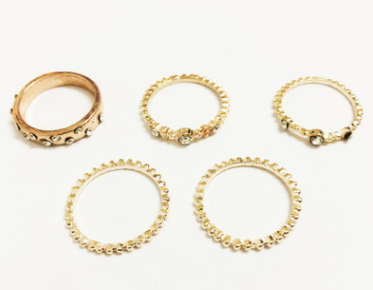 Set de 5 Anillos Apilables Estilo Bohemio en Tono Oro Rosa - Image 16
