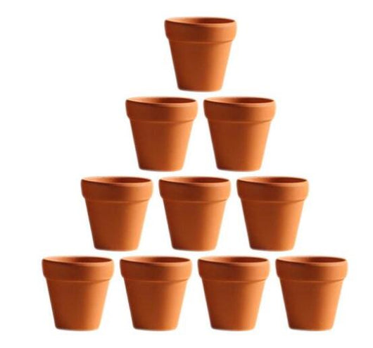 Set de 10 Macetas Pequeñas de Arcilla Natural