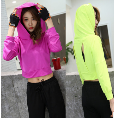 Blusas Deportivas de Yoga con Capucha - Camisetas de Secado Rápido de Manga Larga