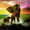 Pintura de Diamantes - Elefante y Bebé
