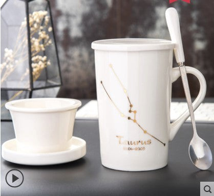 Taza de Cerámica Creativa con Tapa, Cuchara y Filtro para Té - Image 12
