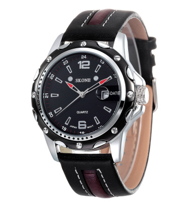 Reloj de Pulsera Retro Coreano para Hombre con Calendario y Correa de Cuero - Image 4