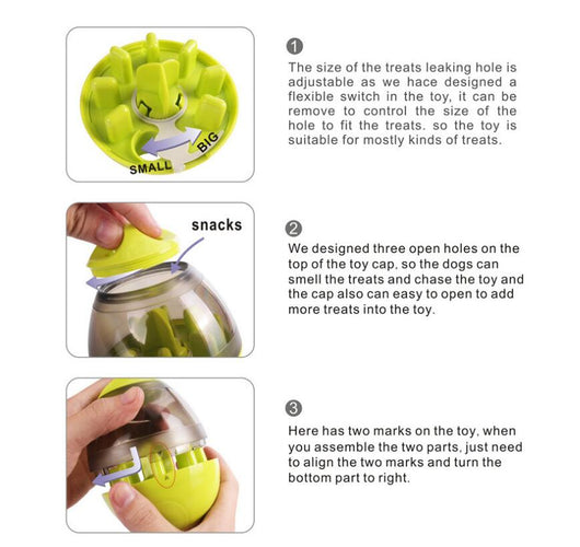 Pink and clear egg-shaped pet food dispenser with internal baffles, designed for slow feeding. - Image 5