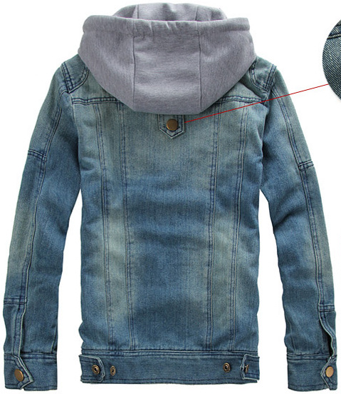 Chaqueta Vaquera Denim con Capucha Extraíble para Hombre - Tallas Grandes M-5XL - Image 3