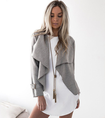 Abrigo de Lana Irregular Otoño-Invierno para Mujer - Diseño Europeo Trendy - Image 9