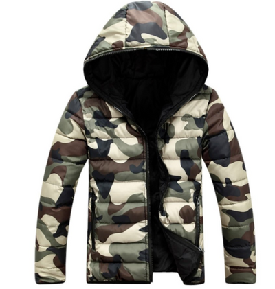 Chaqueta Acolchada de Algodón con Capucha Estilo Coreano para Hombre - Image 5