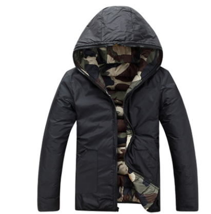 Chaqueta Acolchada de Algodón con Capucha Estilo Coreano para Hombre