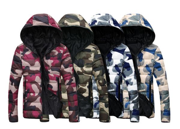 Chaqueta Acolchada de Algodón con Capucha Estilo Coreano para Hombre