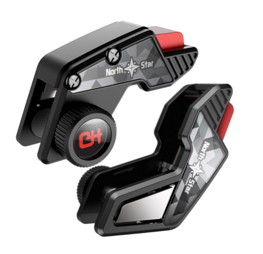 Pair of black and silver mobile game triggers with red buttons, featuring a 'North Star' logo and geometric pattern. - Image 2