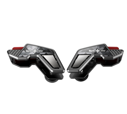 Pair of black and silver mobile game triggers with red buttons, featuring a 'North Star' logo and geometric pattern. - Image 3