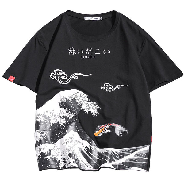 Camiseta Estampada Casual de Talla Grande para Hombre