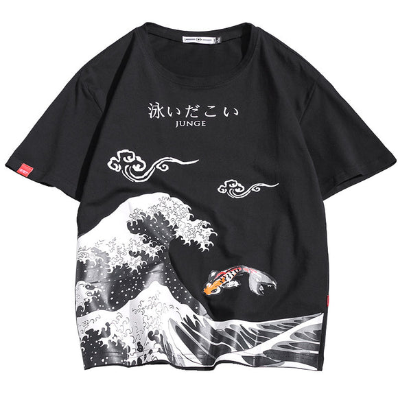 Camiseta Estampada Casual de Talla Grande para Hombre