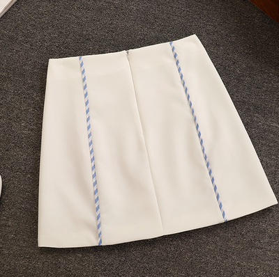Conjunto de Falda Coreana Retro Hong Kong con Hombros Descubiertos y Cintura Alta - Image 3