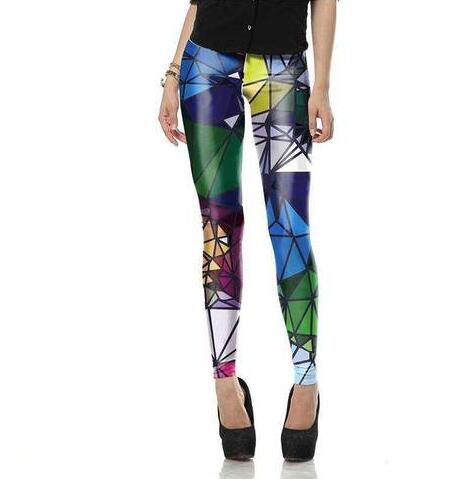 Leggings de Moda con Estampado Fluorescente 3D Ray