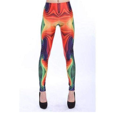 Leggings de Moda con Estampado Fluorescente 3D Ray - Image 4