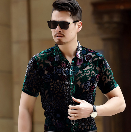 Camisa de Terciopelo de Seda Semitransparente con Botones - Image 3