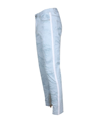 Jeans Slim Fit Azul Desgastado con Cierre Lateral - Estilo Urbano Moderno - Image 5
