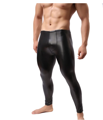 Pantalones de Cuero Sintético Ajustados para Hombre - Diseño Escénico Profesional - Image 4