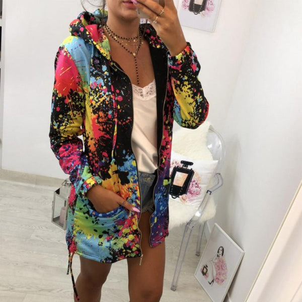 Sudadera con Capucha Estampada de Manga Larga - Modelo Largo Otoño Europa y EE.UU. - Image 4