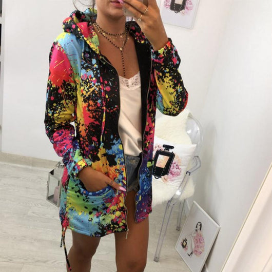 Sudadera con Capucha Estampada de Manga Larga - Modelo Largo Otoño Europa y EE.UU. - Image 4