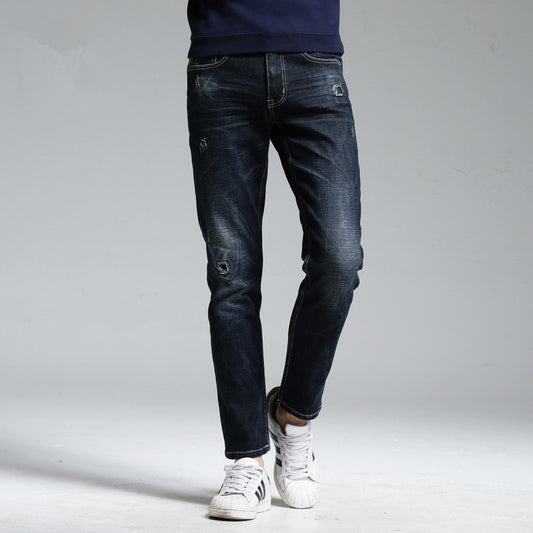 Pantalones Vaqueros Elásticos para Hombre con Detalles Rotos