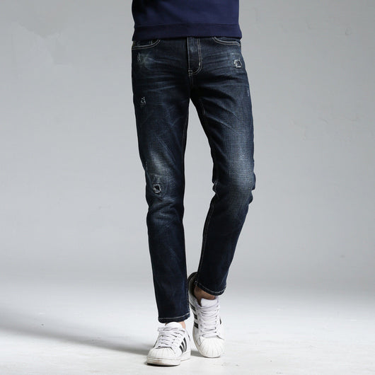 Pantalones Vaqueros Elásticos para Hombre con Detalles Rotos
